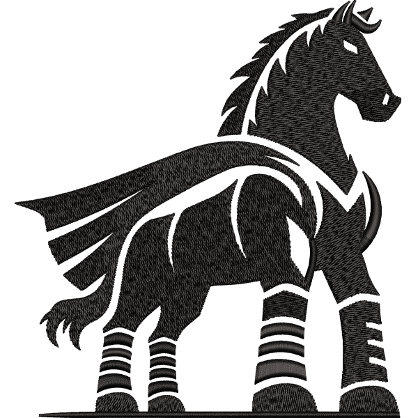 Black Horse Embroidery Design