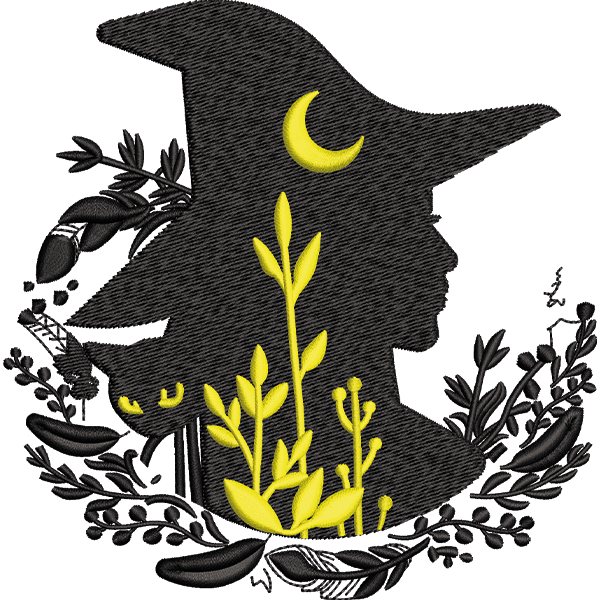 black lady embroidery design
