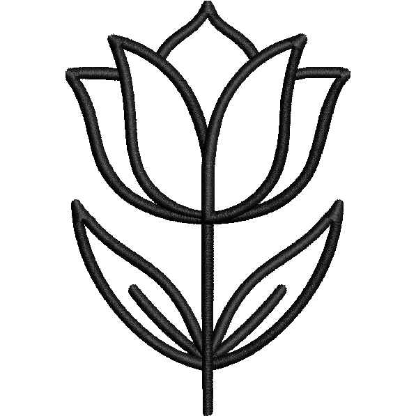 Black Rose Outline Design