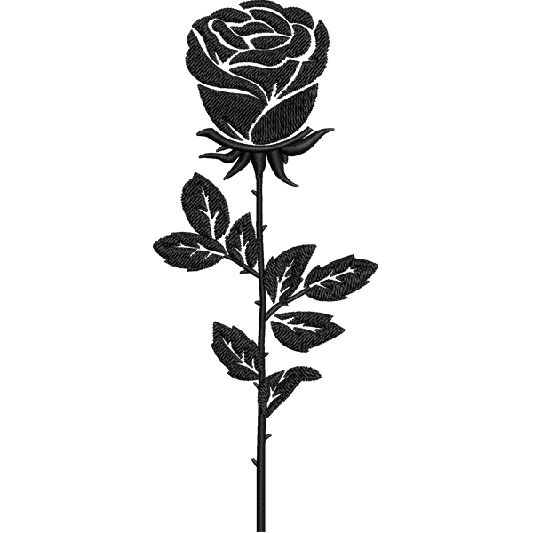 Black Rose Embroidery Design