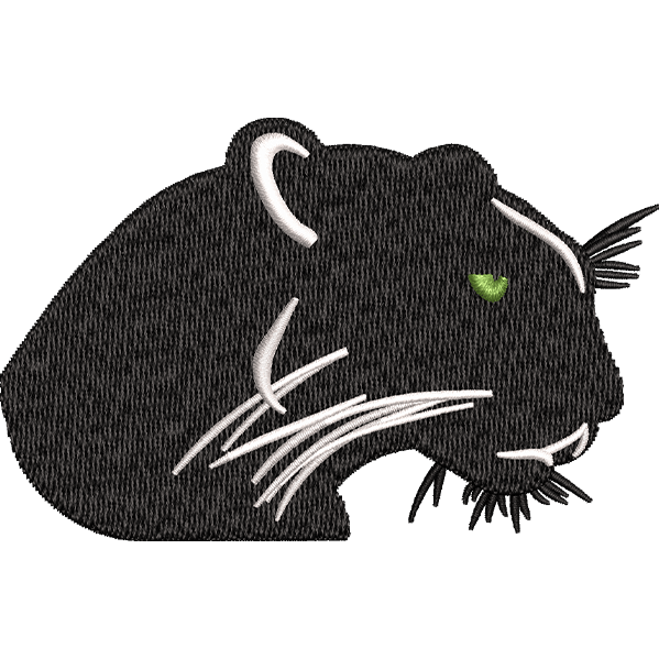 Black Tiger Embroidery Design