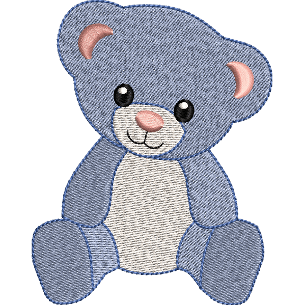 Blue Bear Embroidery Design