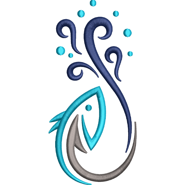 Blue Fish Jumping Design