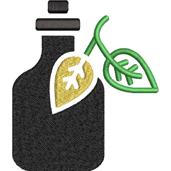 Bottle with Leaves Design