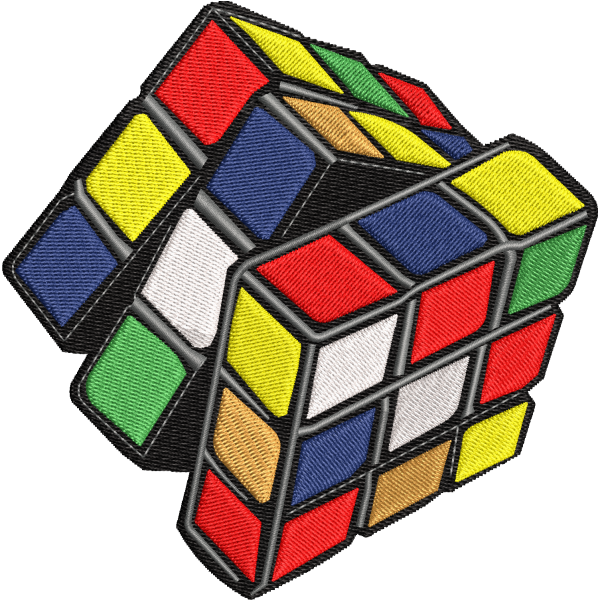 Rubiks Cube Embroidery Design
