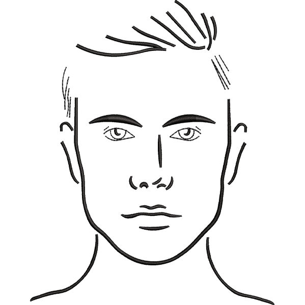 Boy Face C Outline Embroidery Design