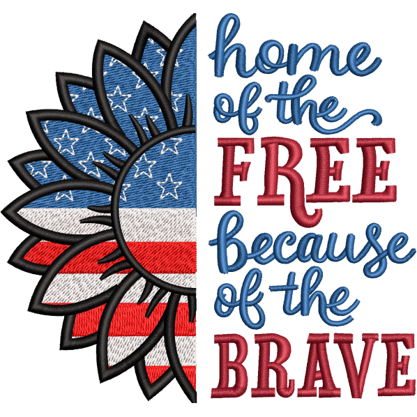 Brave America Embroidery Design