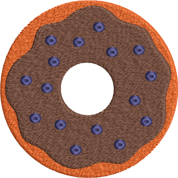 Brown Donut Embroidery Design