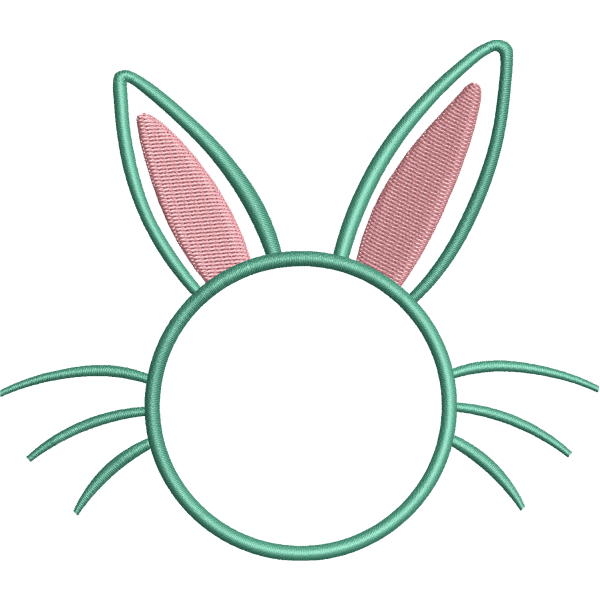Bunny Face Embroidery Design