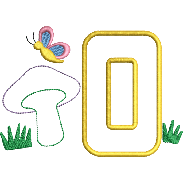 Number with Butterfly Design
