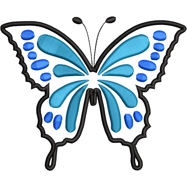 Blue Dotted Butterfly Design