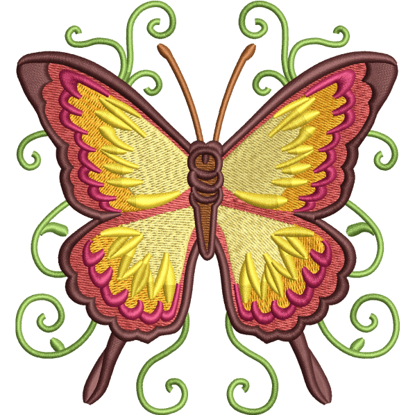 beautiful butterfly embroidery design