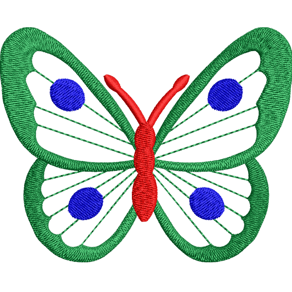 Green and Red Butterfly Design