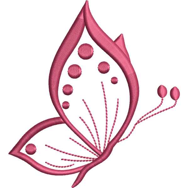 Pink Butterfly Embroidery Design