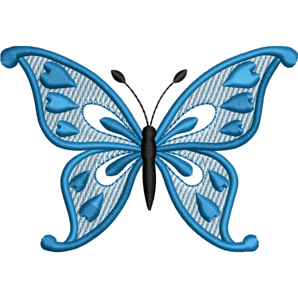 blue butterfly embroidery design