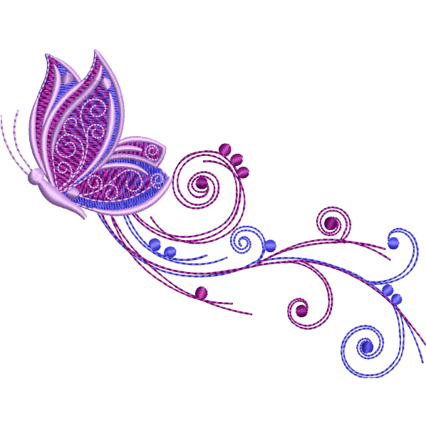 Butterflied embroidery design