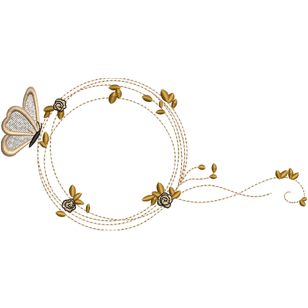 Butterfly Circle Embroidery Design