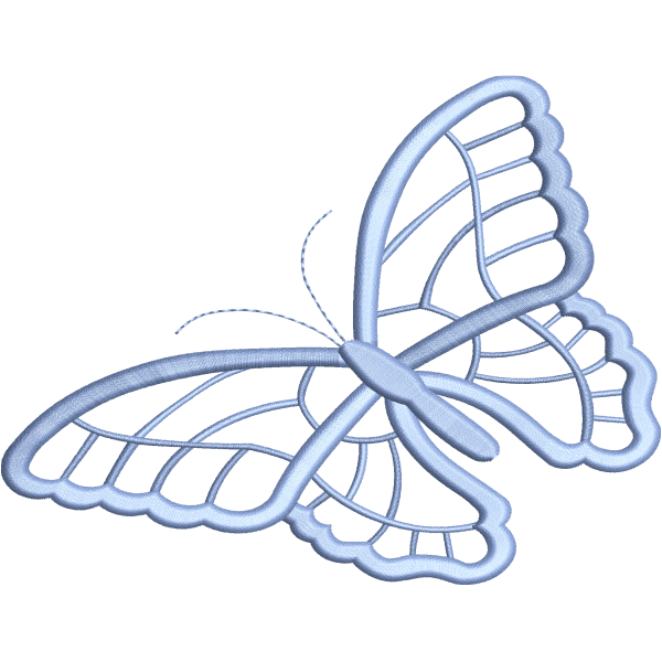 Blue Outline Butterfly Design