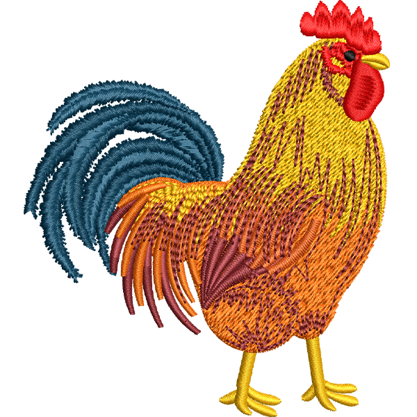 Cock Embroidery Design