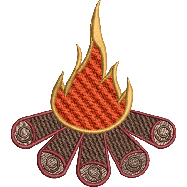 Camp Fire Embroidery Design