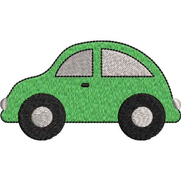 Green Car Embroidery Design