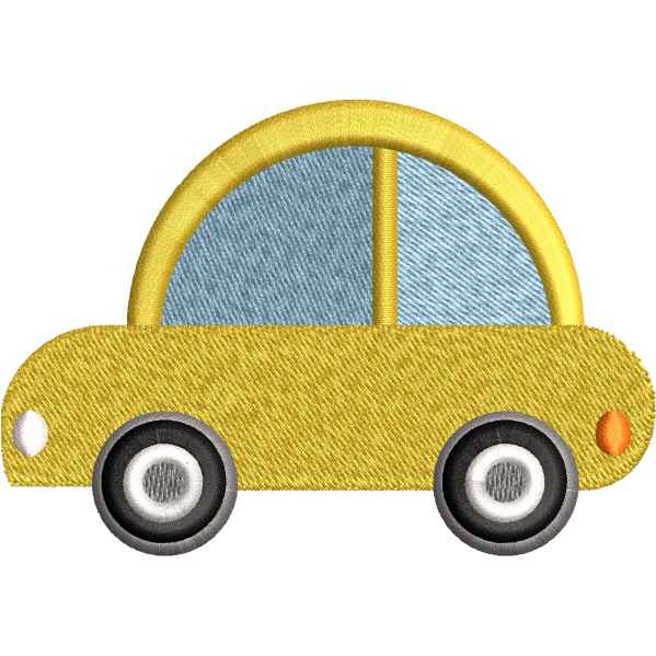 Yellow Car Embroidery Design