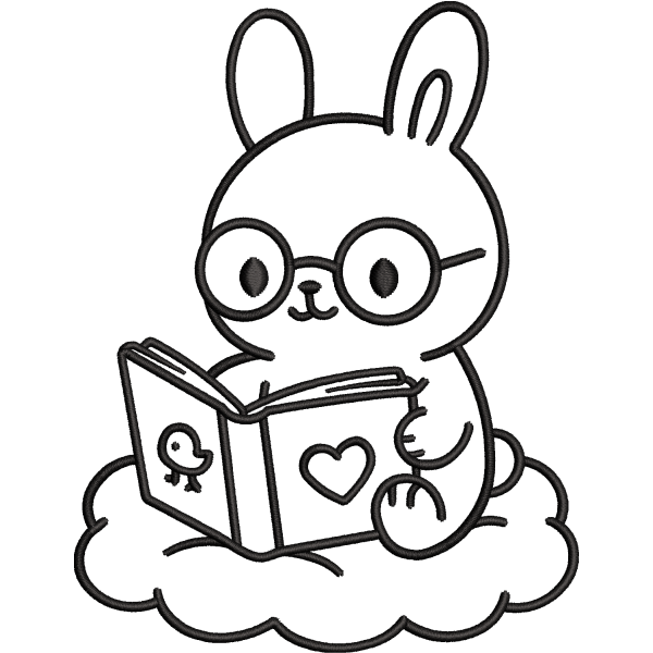 Cute Bunny Outline Design