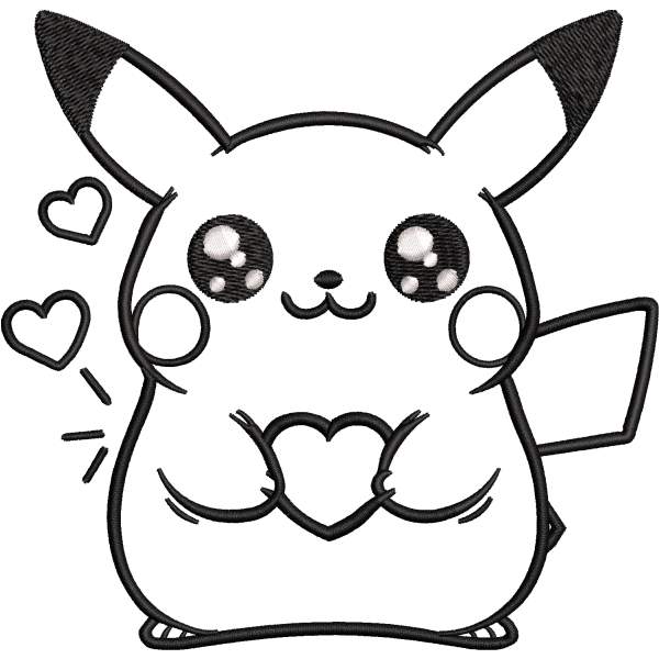 Pikachu Outline Design