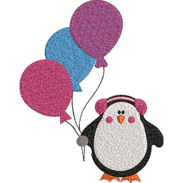 Penguin With Balloon Design