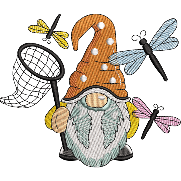 Gnome with Butterfly Net Design