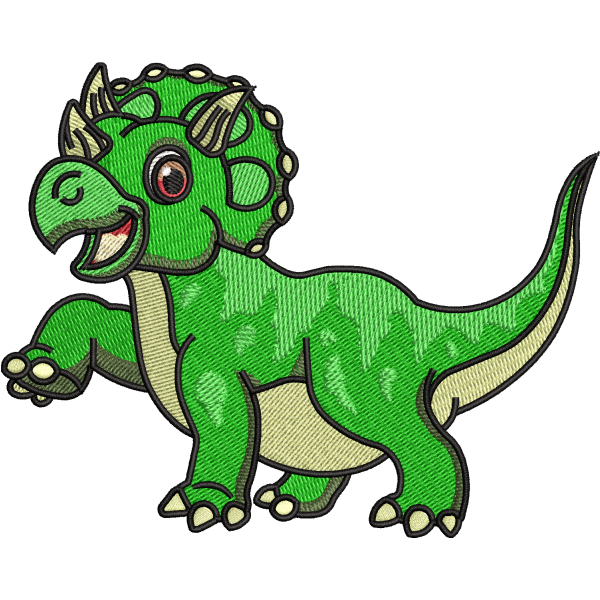 Cute Green Triceratops Design