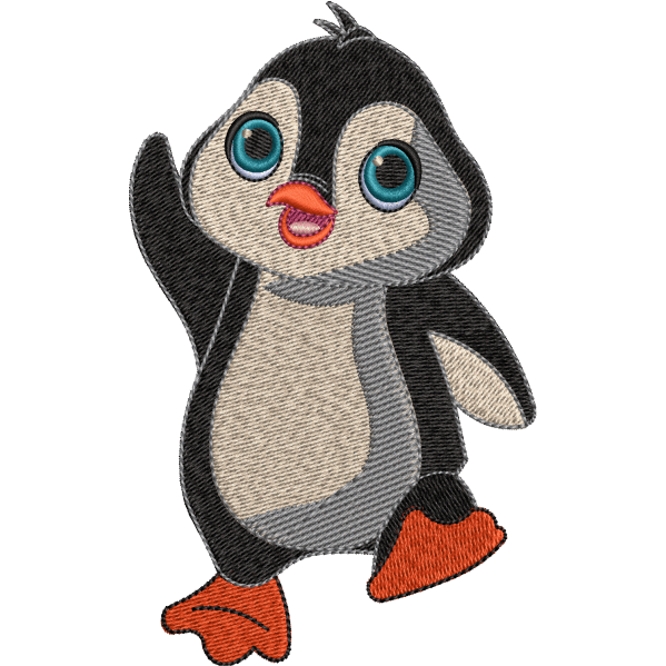 Baby Penguin Embroidery Design