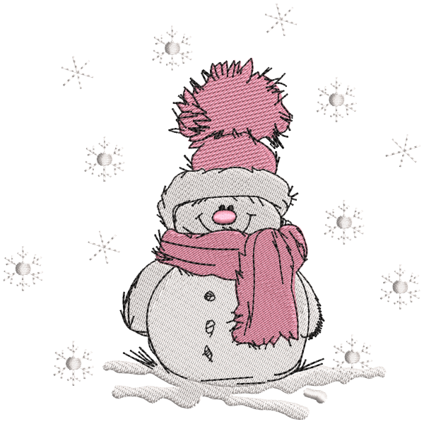 Rosy Snowman Design