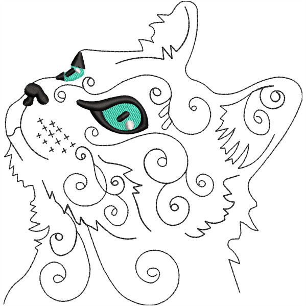 cat embroidery design