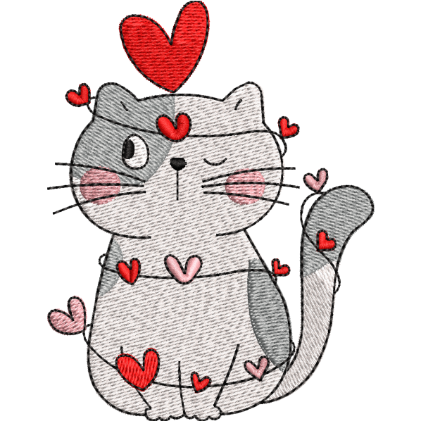 blink cat embroidery design