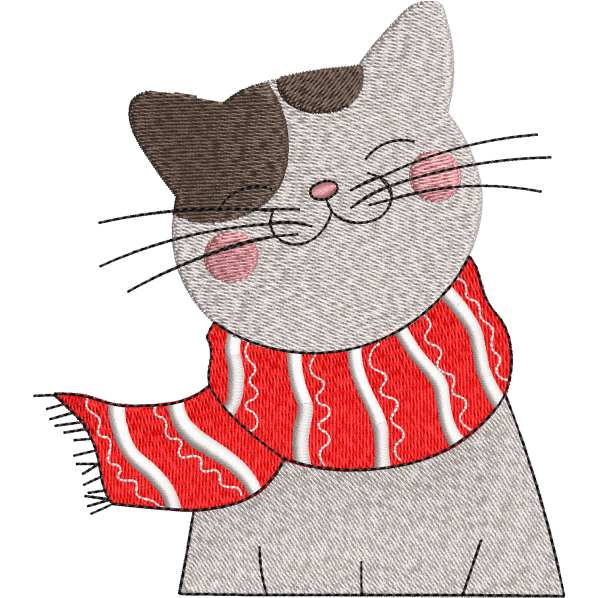 cat with scarf