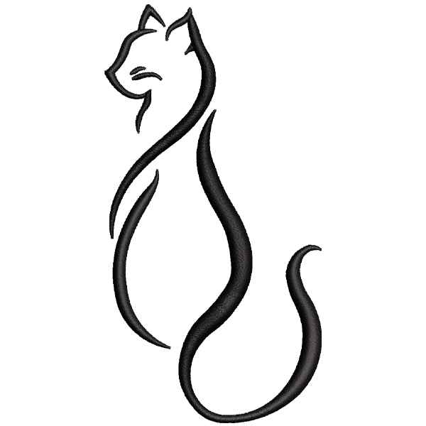 Outlined Cat Design