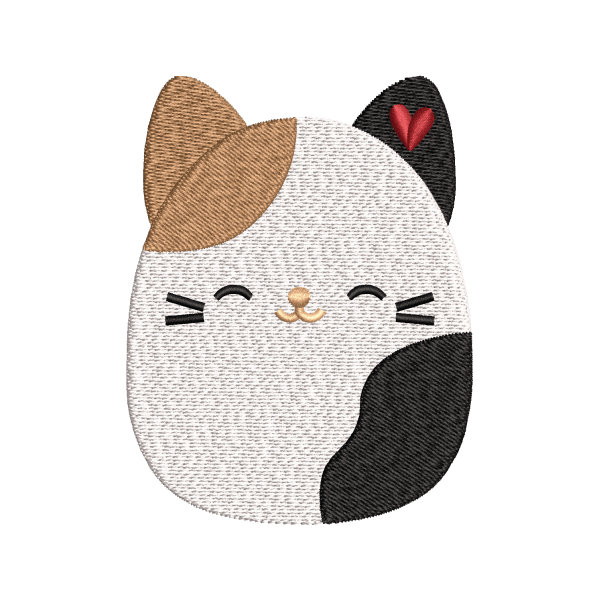 Cute Cat Face Embroidery Design