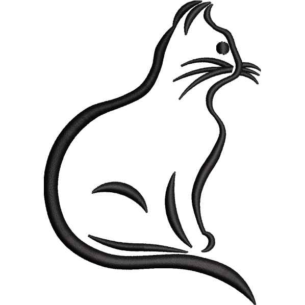 Black Cat Sitting Design