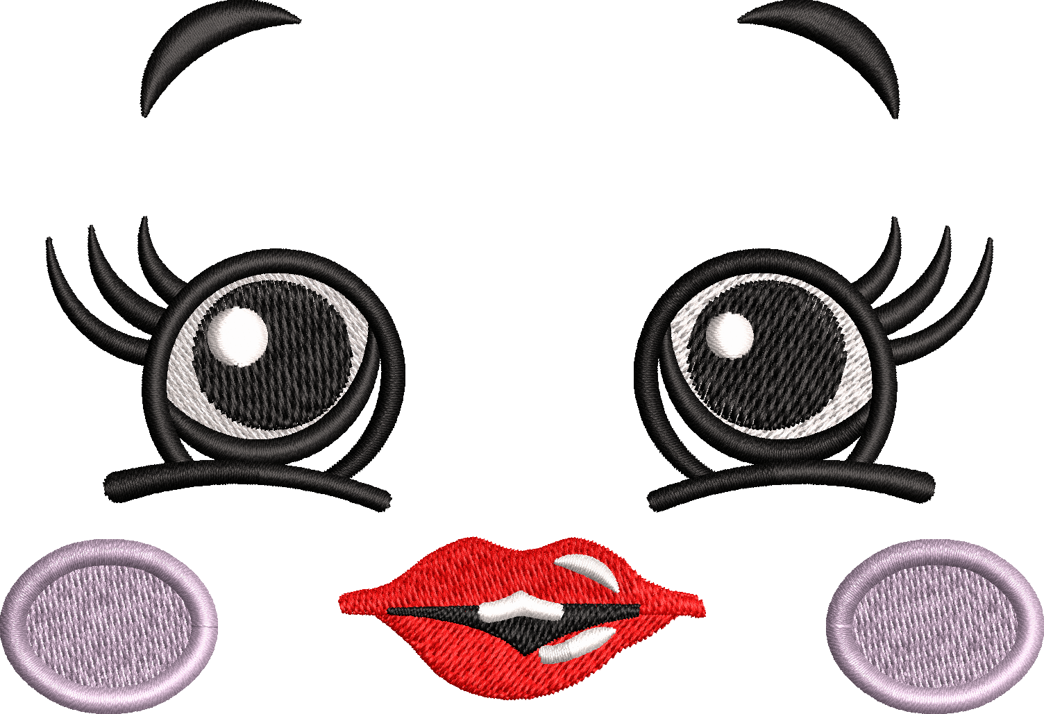 Cat Cute Eye Embroidery Design