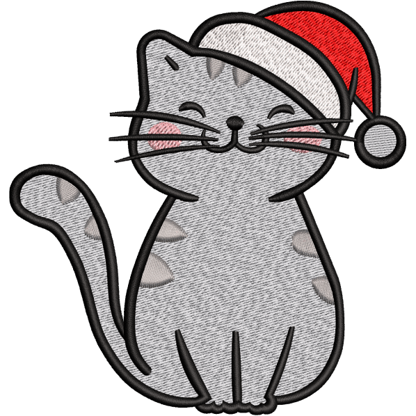 Santa Hat Cat Design
