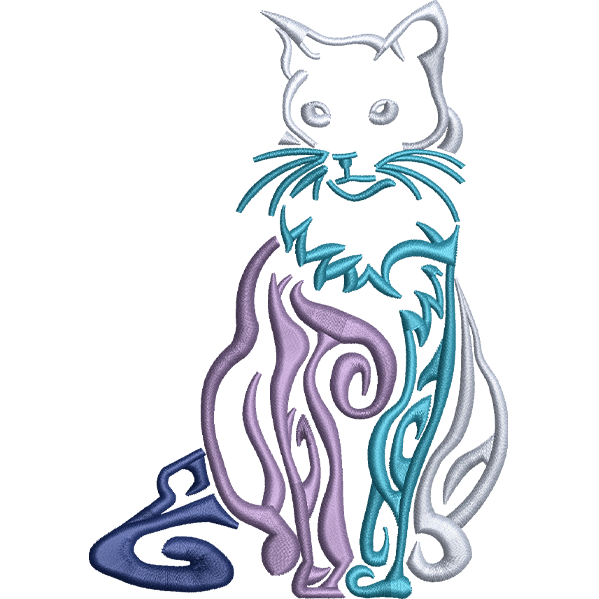 Big Cat Outline Embroidery Design