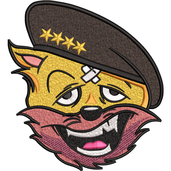 cap cat embroidery design