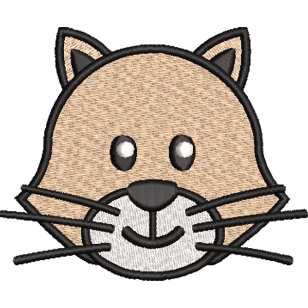 Brown Cat Face Design