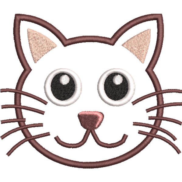 Mustache Cat Face Design