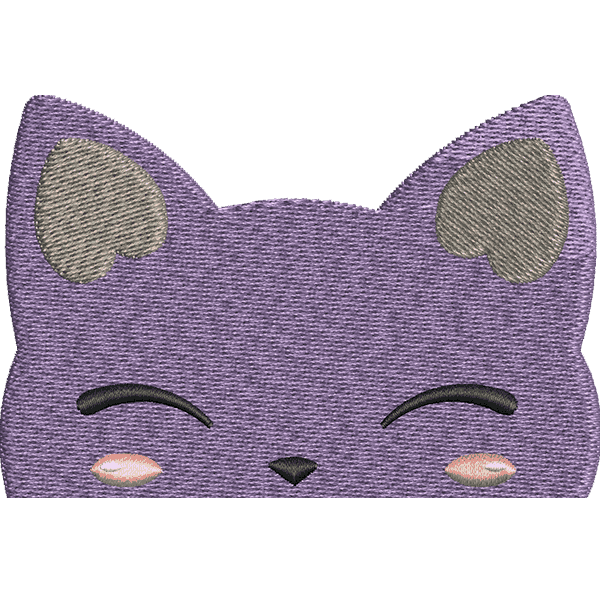 Purple Cat Face Design