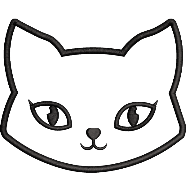 Cat Face Embroidery Design