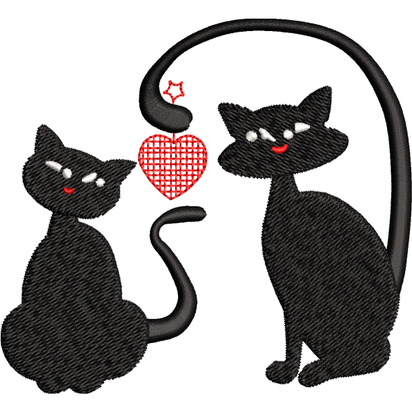 2 heart cat design