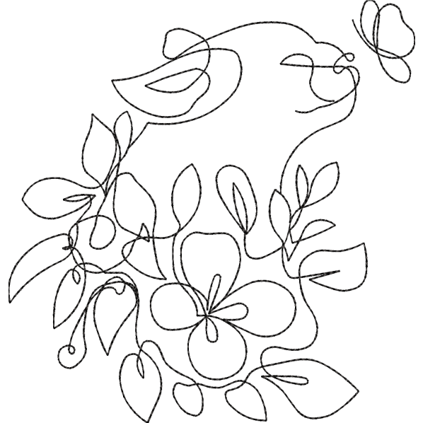 cat flower sketch