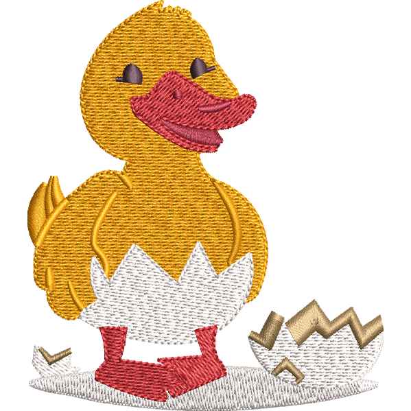 Yellow Chick Embroidery Design